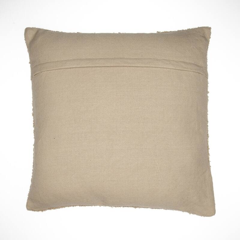 HomeRoots 20" Taupe Throw Pillow With Shag
