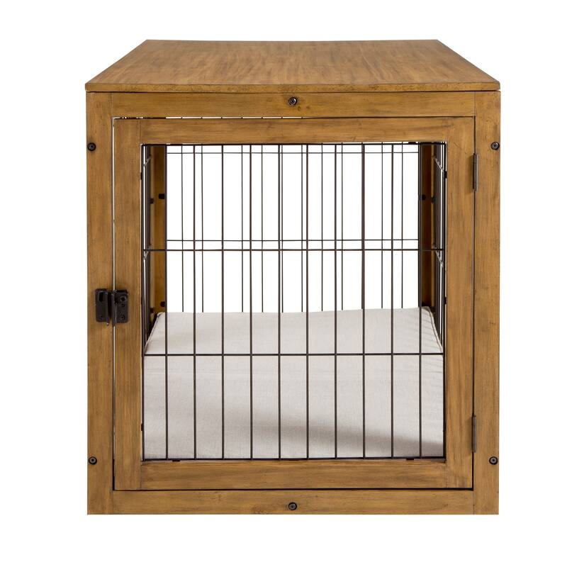 PETMAKER Furniture-Style Dog Crate with Double Doors and Cushion