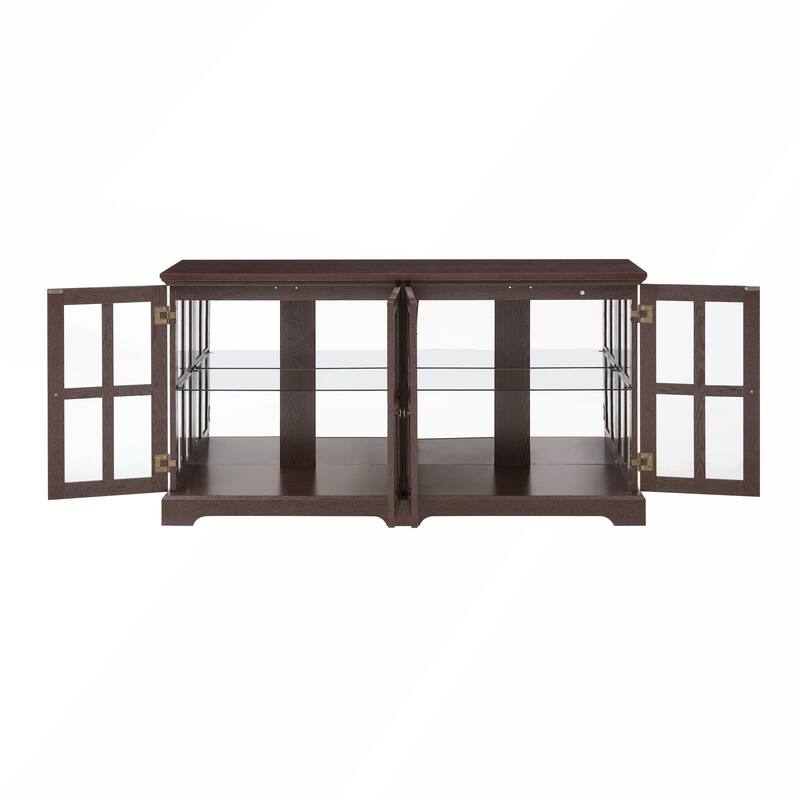 LED Curio Display Cabinet Antique Display Cabinet with Glass Doors