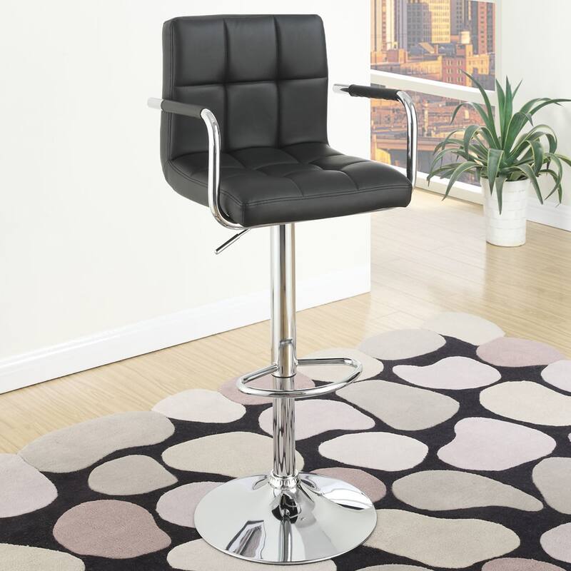Poundex Adjustable Height and Swivel- Set of 2 Arm Barstool