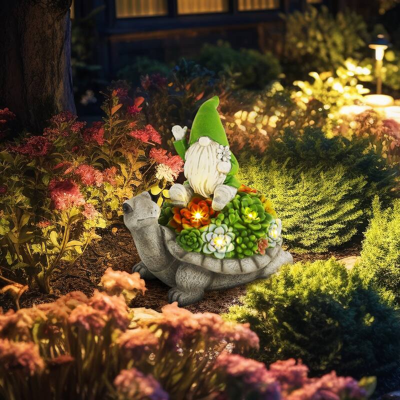 Solar Garden Outdoor Statues with LED Light