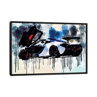 iCanvas quot Mclaren P1 2020 Rear View Exterior White Supercar Hypercar
