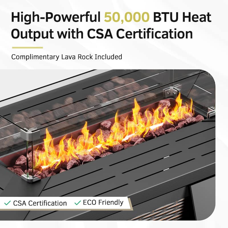 Pocassy Outdoor Sofa Swivel Chair and Ottman with Fire Pit Table