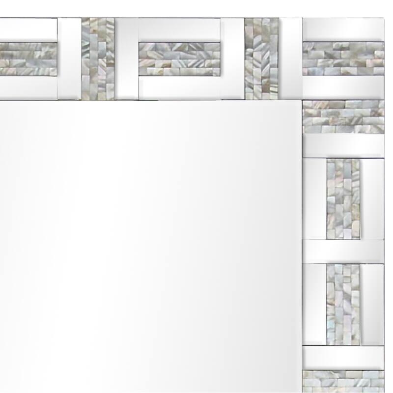 Silver Glass Geometric Room Wall Mirror - 32 x 1 x 47