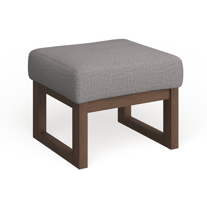 Carson Carrington Honningsvag Mid-century Modern Grey Upholstered Ottoman Stool