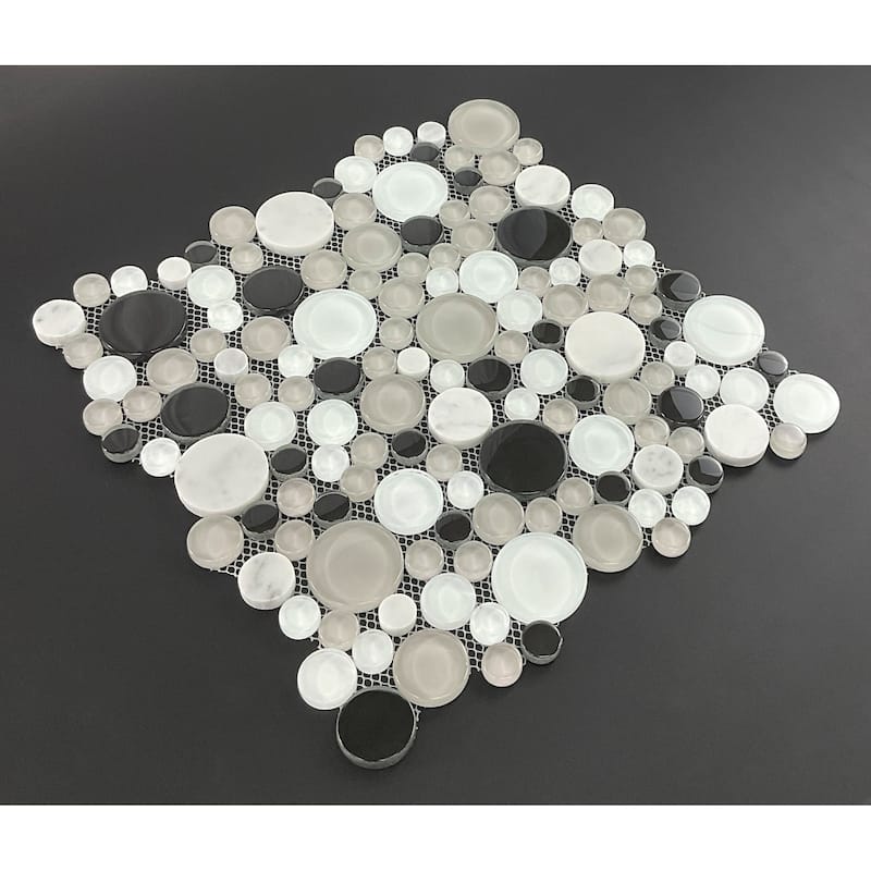 Random Size Bubble Round Glass Mosaic Wall Tiles