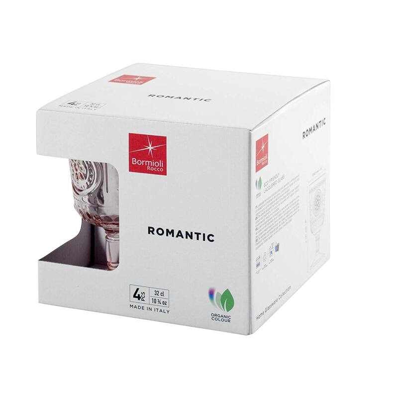 Bormioli Rocco Romantic 10.75oz All Purpose Stemware, Set of 4, Light Blue