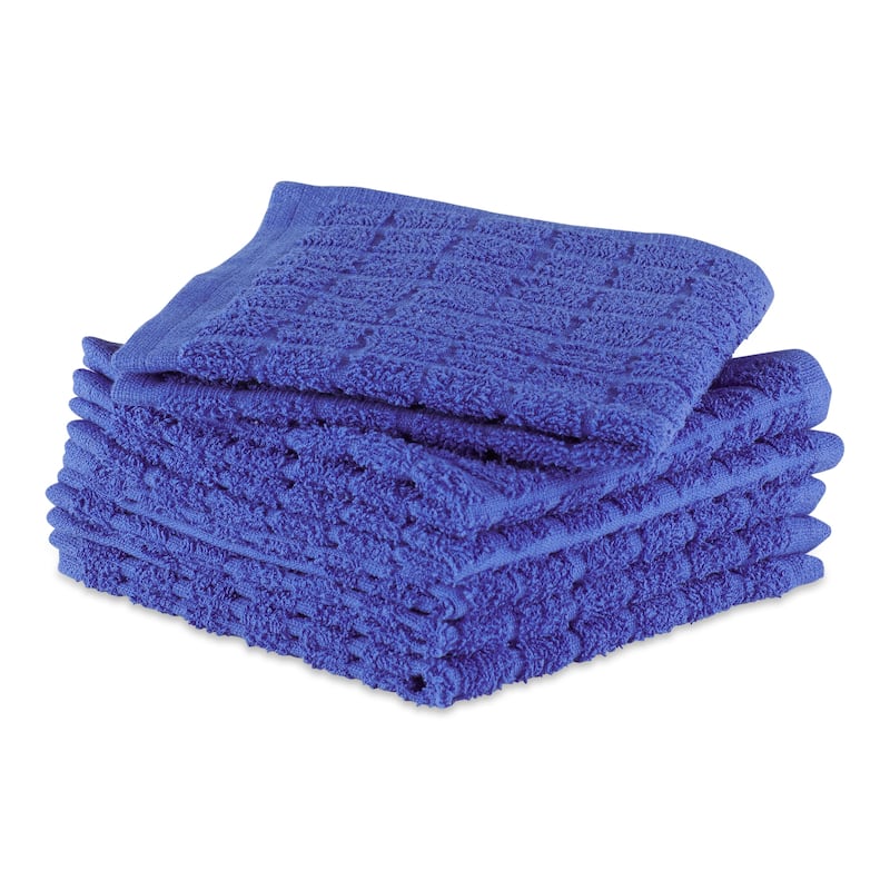 DII Solid Windowpane Terry Dishcloth Set of 6