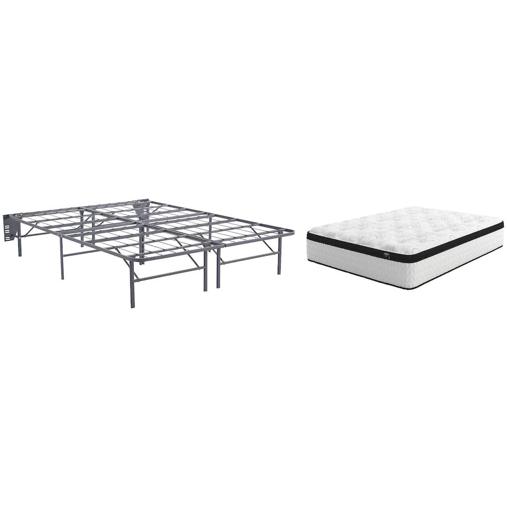Signature Design by Ashley Chime 12 Inch Hybrid Black/White 2-Piece Mattress Package