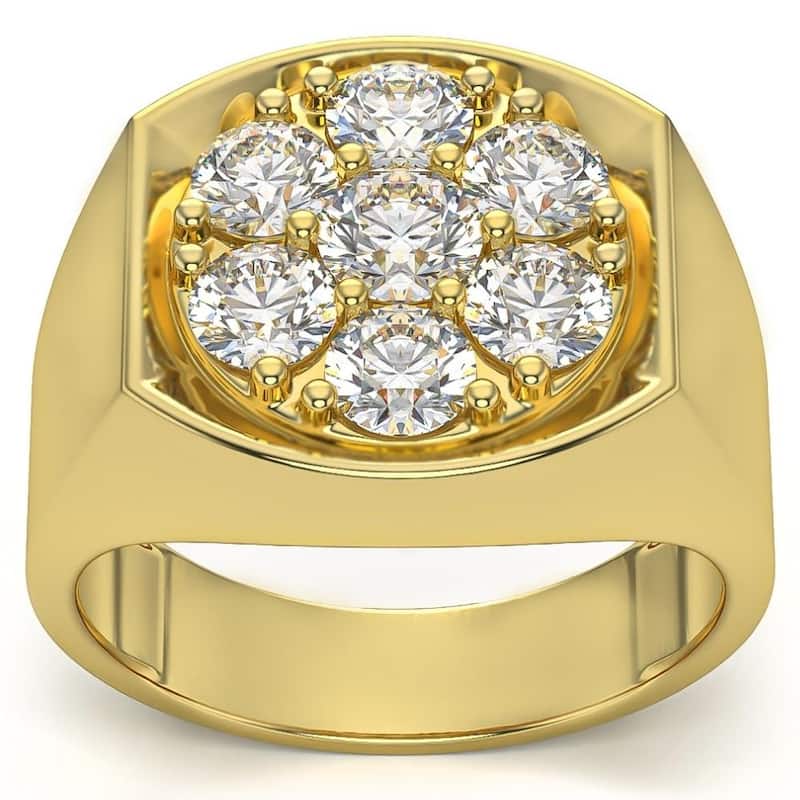 2Ct Diamond Men's Wedding Ring Anniversary Band in White, Yellow, or Rose Gold