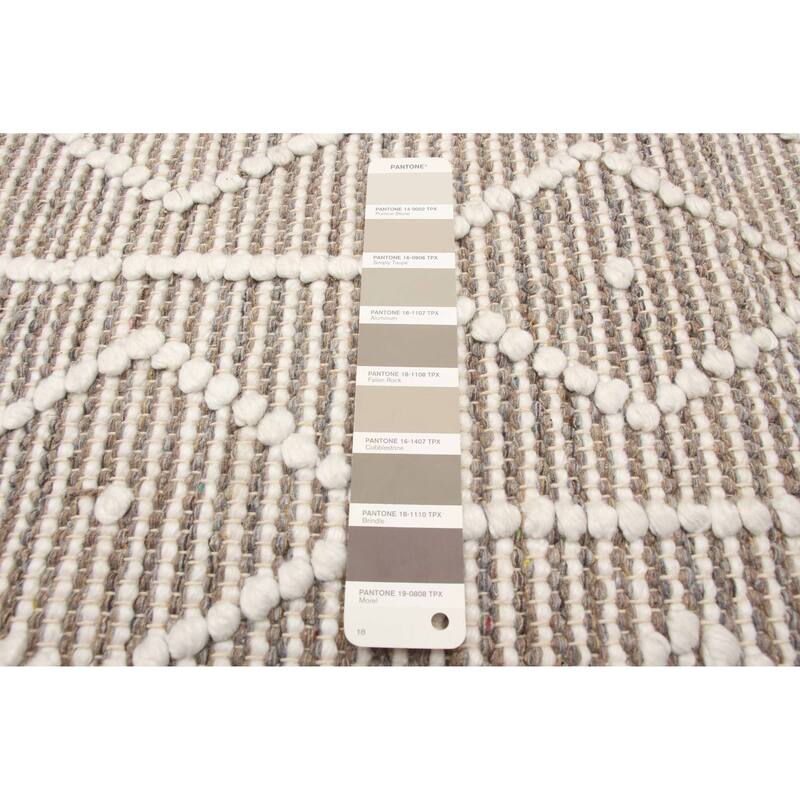 ECARPETGALLERY Braid weave Sienna Taupe Wool Rug - 6'3 x 8'11