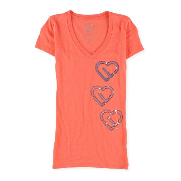Aeropostale Womens Sequined Logo Embellished T-Shirt