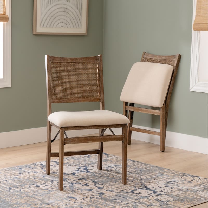 Beulah Rattan Folding Dining Chair - Brown