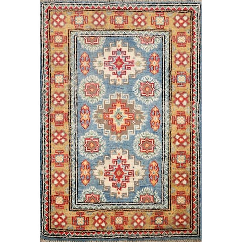 Tribal Geometric Traditional Kazak Oriental Area Rug Wool Hand-knotted - 2'0" x 2'11"