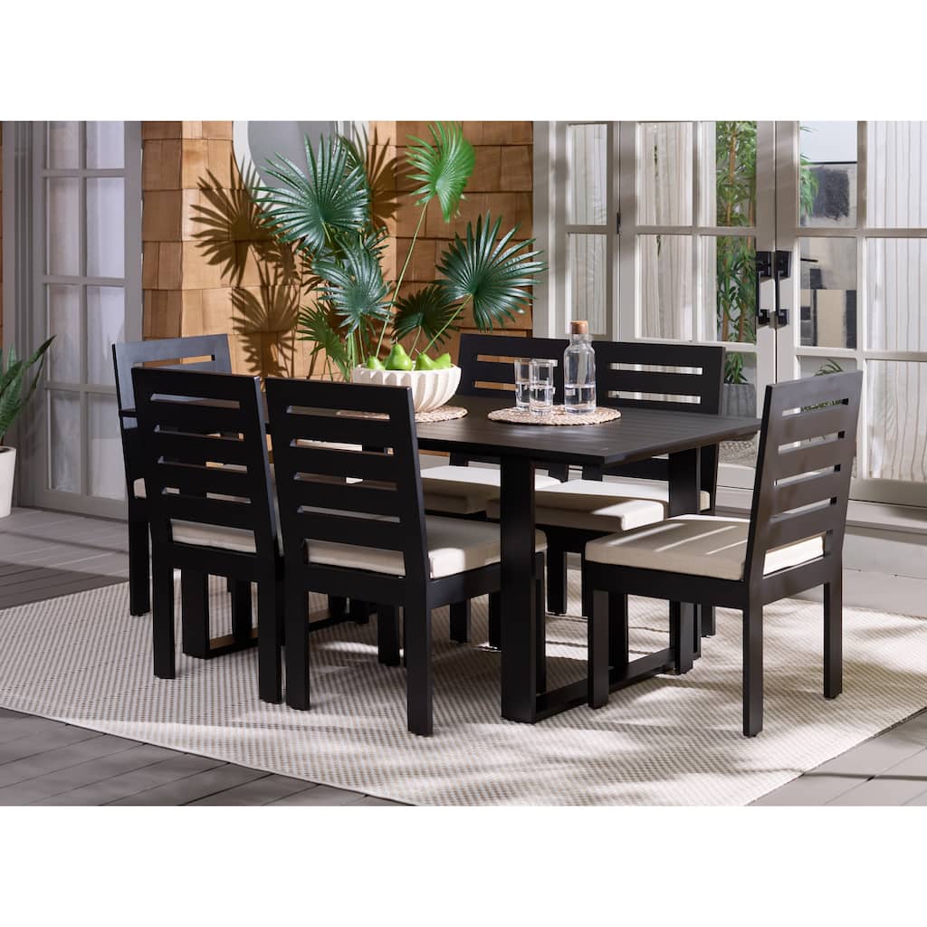 Safavieh Outdoor Living Furn 7-Piece Dining Set - 71"W x 34"D x 29"H