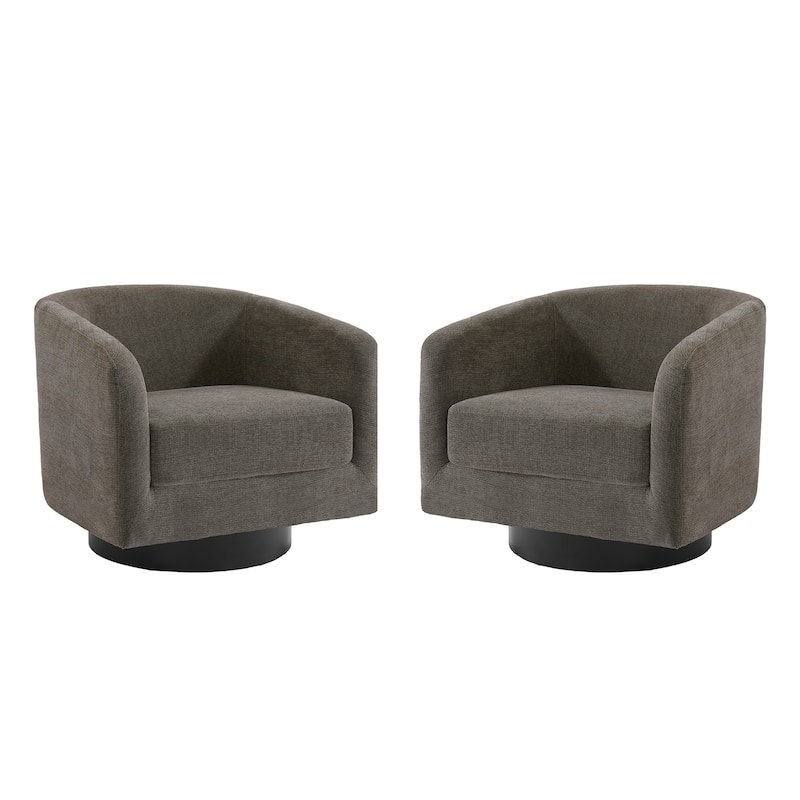 Modern Round 360-Degree Swivel Accent Chair Set of 2