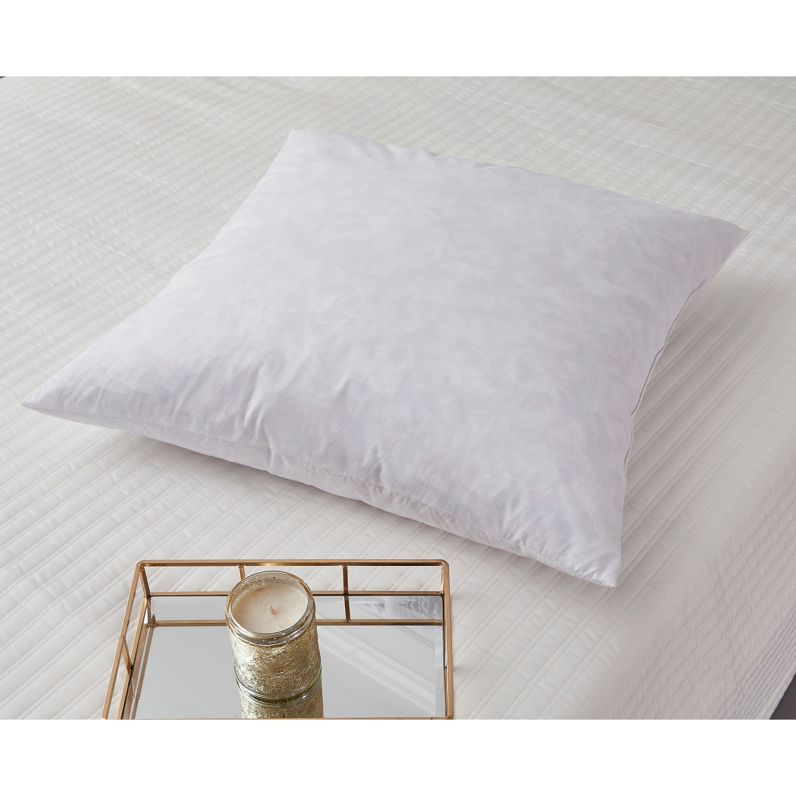 European Square 26 x 26 Inch Feather Pillows (Set of 2) White