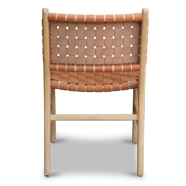 Poly & Bark Banda Teak & Leather Dining Chair - Solid Teak Wood