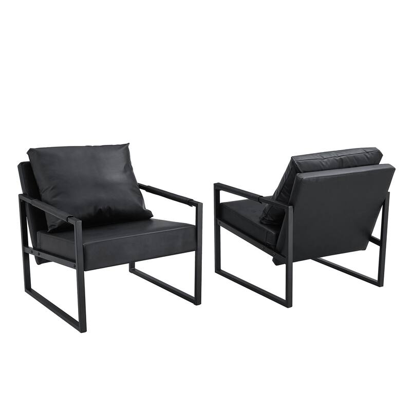 Classic PU Leather and Metal Frame Chair
