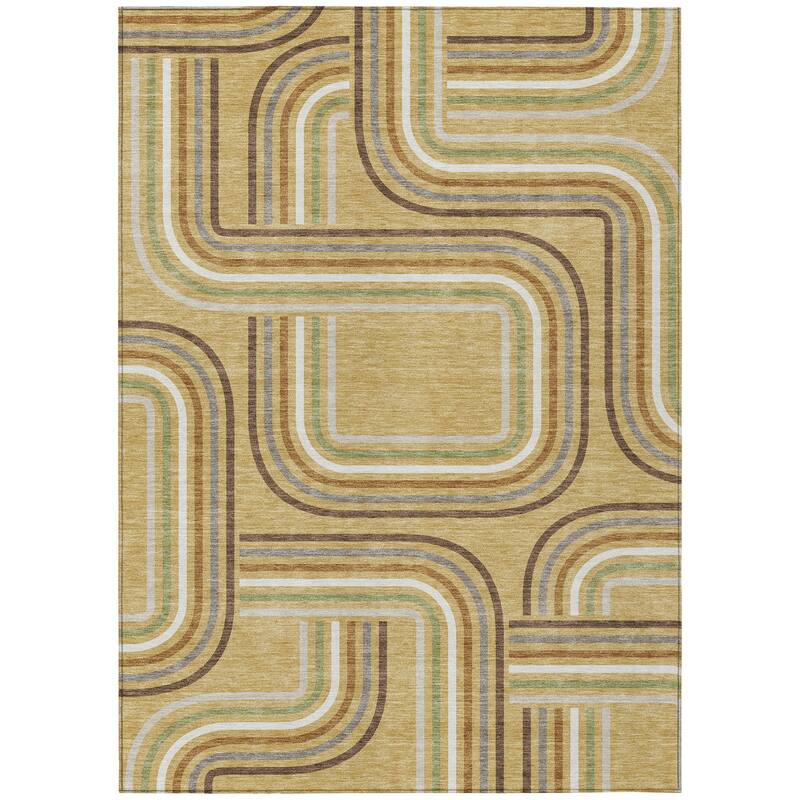 Machine Washable Indoor/ Outdoor Modern Leawood Chantille Rug