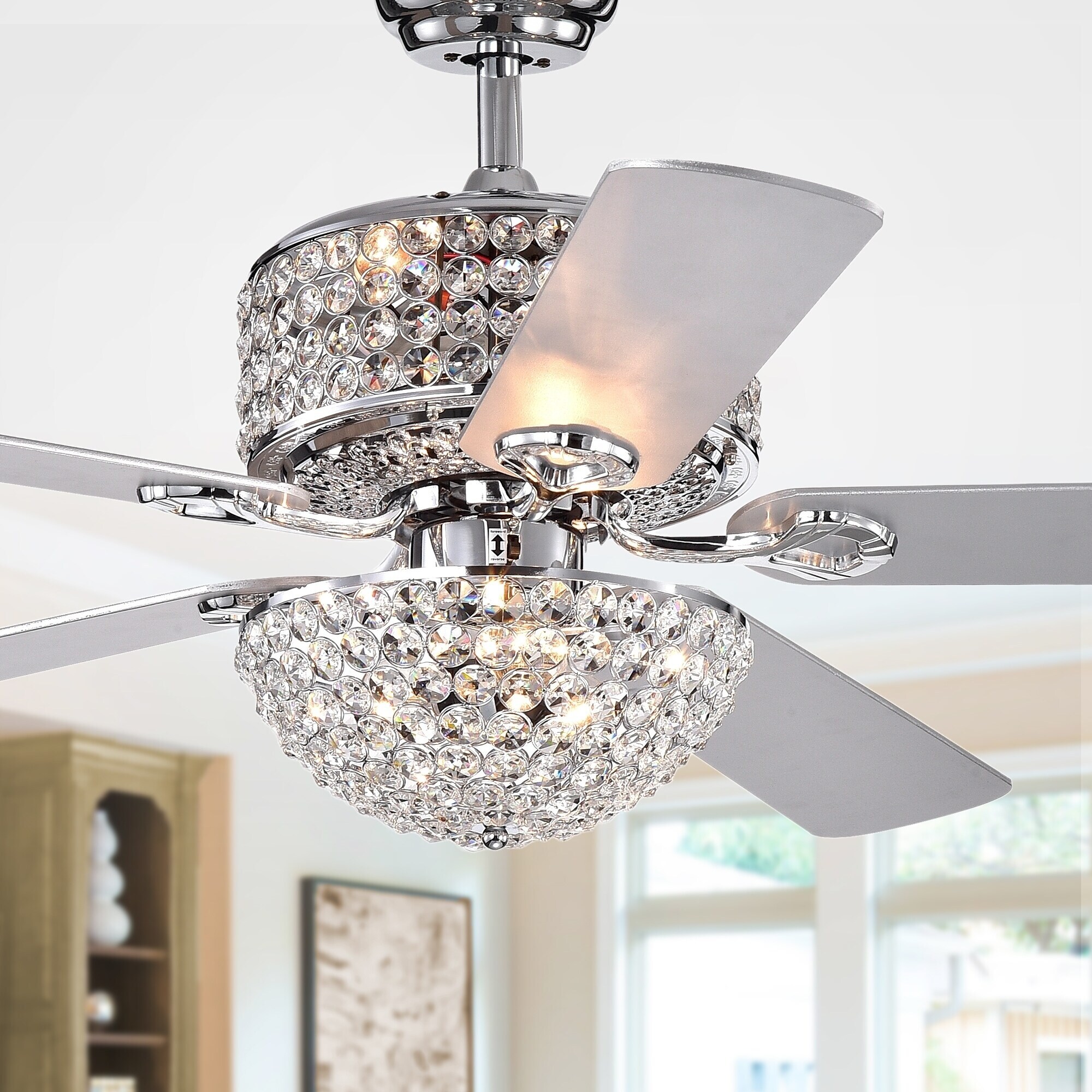 Shop Silver Orchid Finlayson Chrome 5 Blade 52 Inch Lighted Ceiling Fan On Sale Overstock 25323693