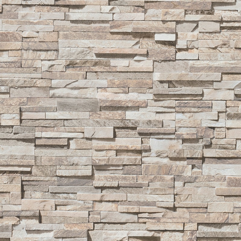 Galerie Wallcoverings Bricks and More Collection Granite Stone Effect Matte Finish Vinyl on Non-woven Wallpaper Roll - 33-feet long x 21-inches wide - Cream