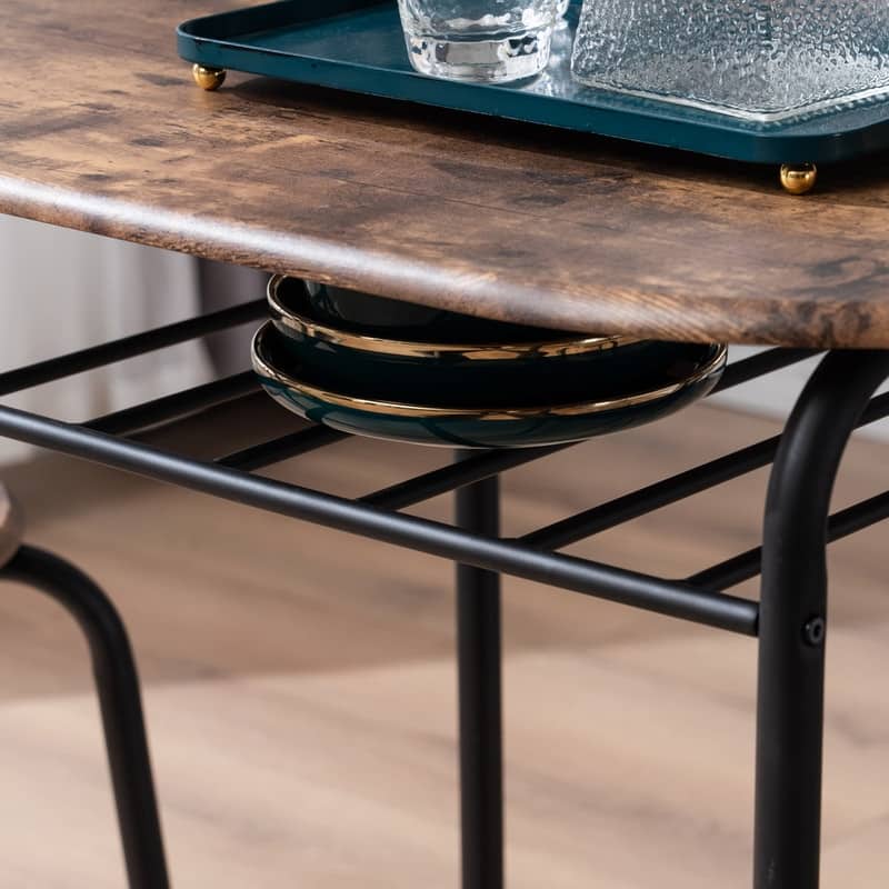 Modern Dining Set Breakfast Table with 2 Chairs Set of 3