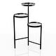preview thumbnail 5 of 4, Furniture of America Cora Modern Black 11-inch Glass Top 3-tier Indoor Plant Stand