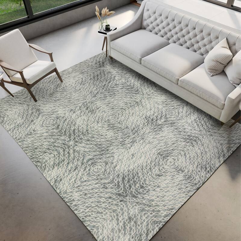 Indoor/ Outdoor Addison Bravado Link Washable Area Rug - 5' x 7'6" - Ash