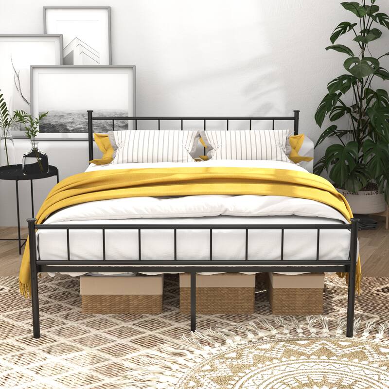 Queen Size Bed Frame, Headboard and Footboard,Structurally Stable, Under Bed Storage,No Box Spring Needed
