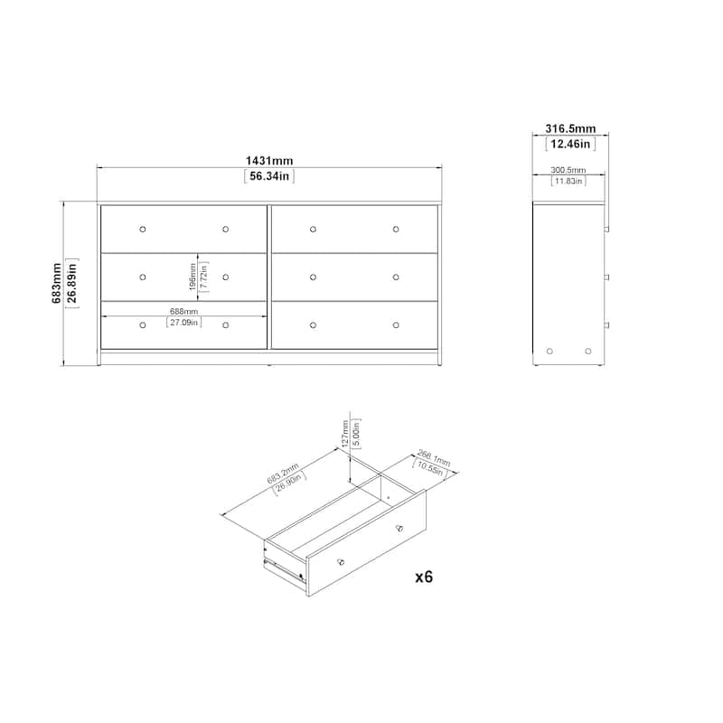 Porch & Den Zoe 6-drawer Double Dresser