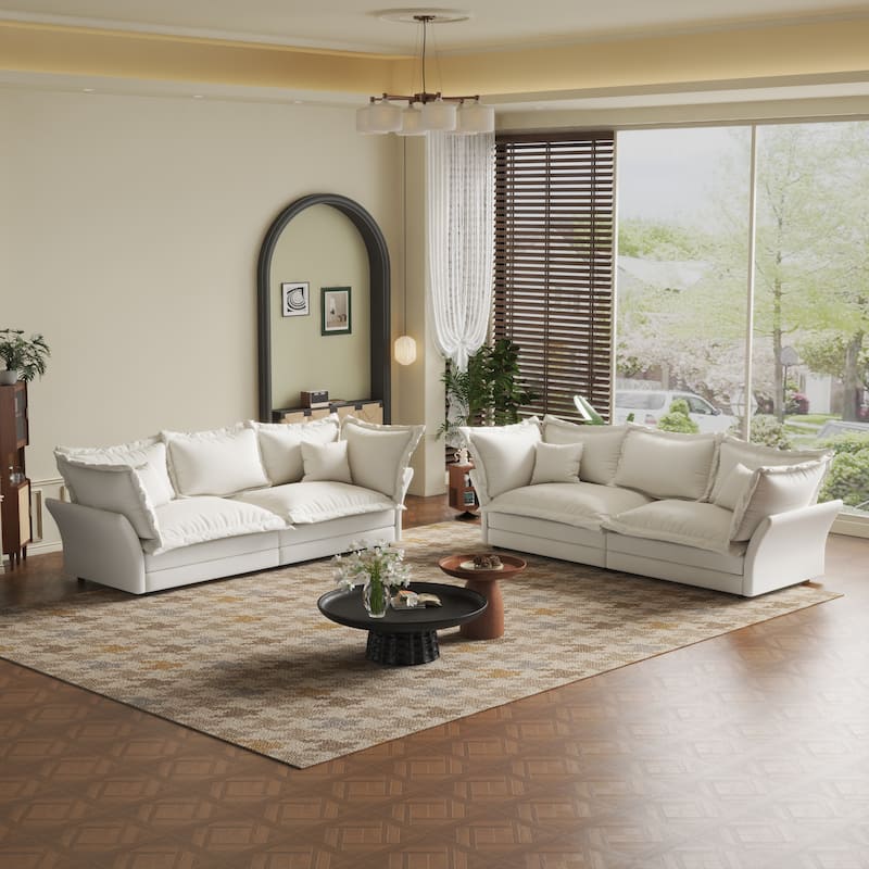 90.55" Modern Deep Seat Sofa Couches with Multiple Large Soft Pillows