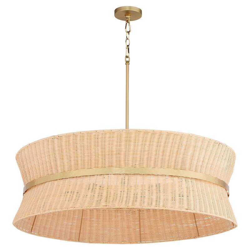 Quorum International 6123-8 Fairview 8 Light 36" Wide Pendant with - Brushed Brass