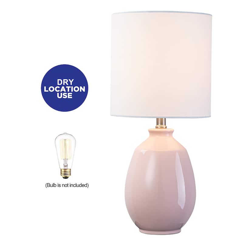 C Cattleya 19in Ceramic Table Lamp with Fabric Linen Shade