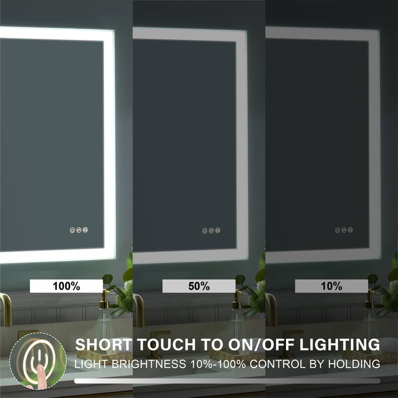 Wall Mounted Bathroom Heavy Duty Framed LED Mirror With bright light And And Memory Function