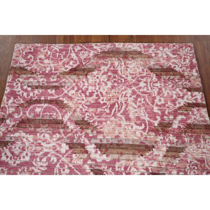 Abstract Indian Modern Accent Rug Handmade Wool Carpet - 2'8" x 4'9"