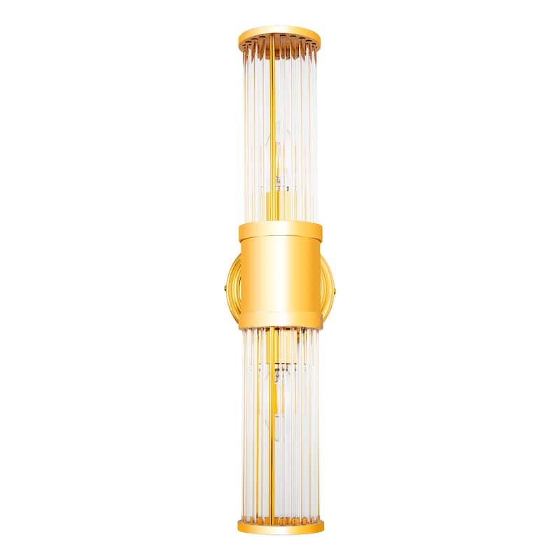 YANSUN Crystal Vanity Light in Gold Finish with E12 Bulb Base for Stylish Home Illumination - 19.6*3.3*6.3