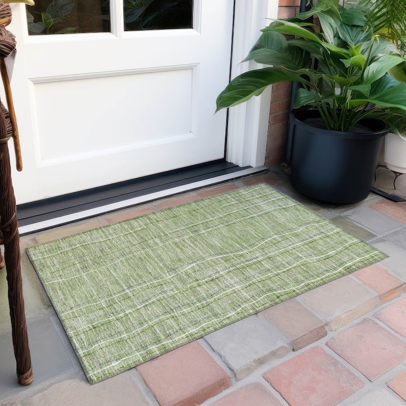 Machine Washable Indoor/ Outdoor Modern Century Chantille Rug