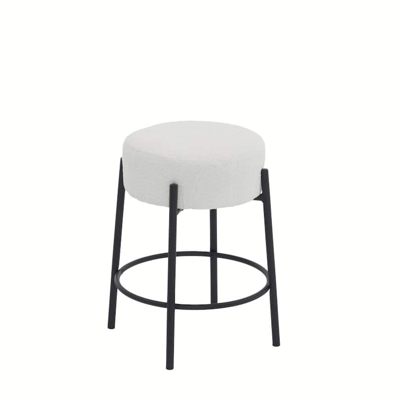 Set of 2 Contemporary Round Bar Stools - 24" Height, Ideal for Kitchens, Coffee Shops, and Bars