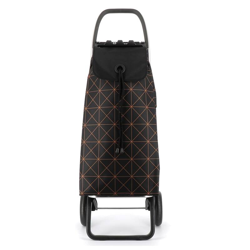 Rolser I-Max Star 2 Wheel Foldable Shopping Trolley - 16.14 in. W x 41.14 in. H x 12.6 in. D - Black/Orange