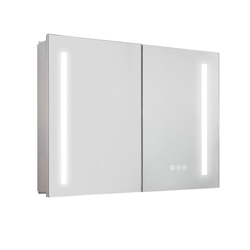 32" x 24" Rectangular Dimmable LED Aluminum Medicine Cabinet with Mirror - 32"x7.48"
