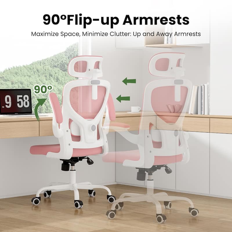Ergonomic Office Chair With Headrest,High Back Computer Chair With Armrests And Adjustable Lumbar Support