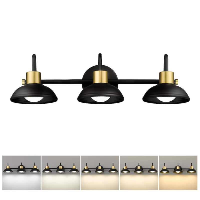 3/4/5 Light 15W LED Gooseneck Black Bathroom Vanity Light - 3-Light