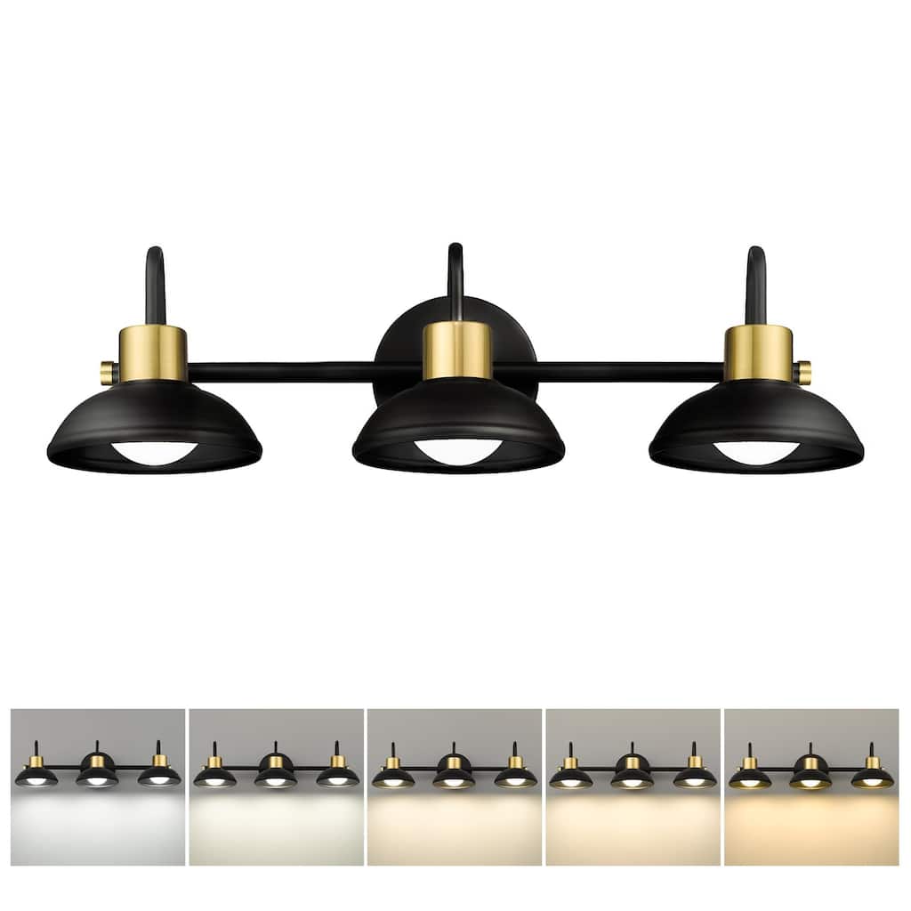 3/4/5 Light 15W LED Gooseneck Black Bathroom Vanity Light