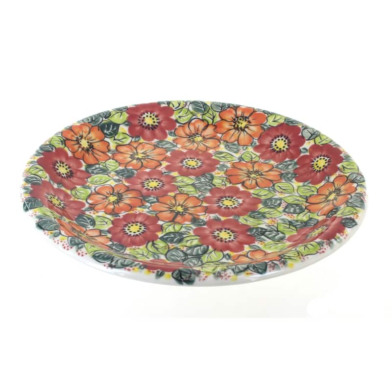 Blue Rose Polish Pottery Vena Dinner Plate - Marigold Surprise