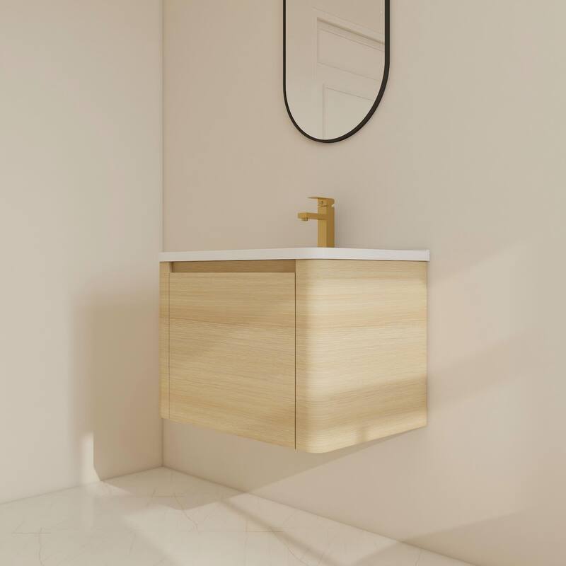 BNK 24''/28''/36''/40''/60''/68'' Bathroom Vanity With Sink, Floating Bathroom Vanity with Soft Close Doors and Shelf