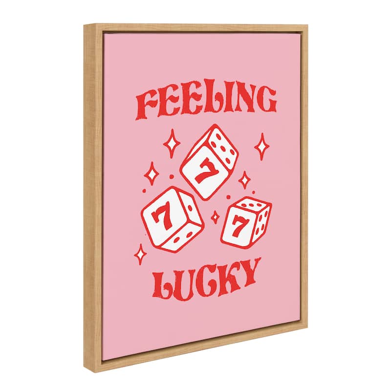 Kate and Laurel Sylvie Feeling Lucky Framed Canvas by Alli Standefer - 18x24 - Natural