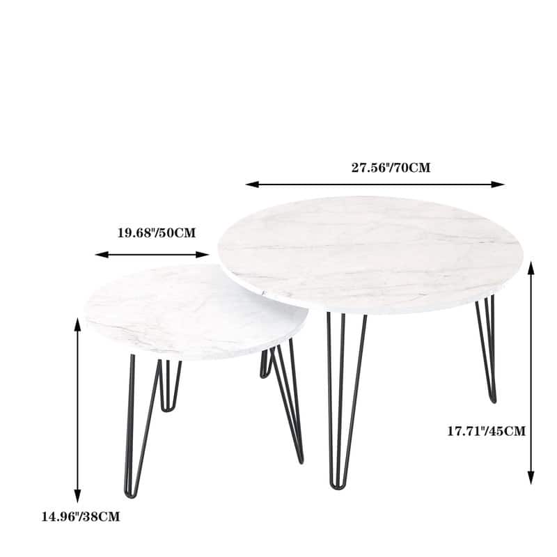 27.56'' Round Nesting Coffee Table Set of 2