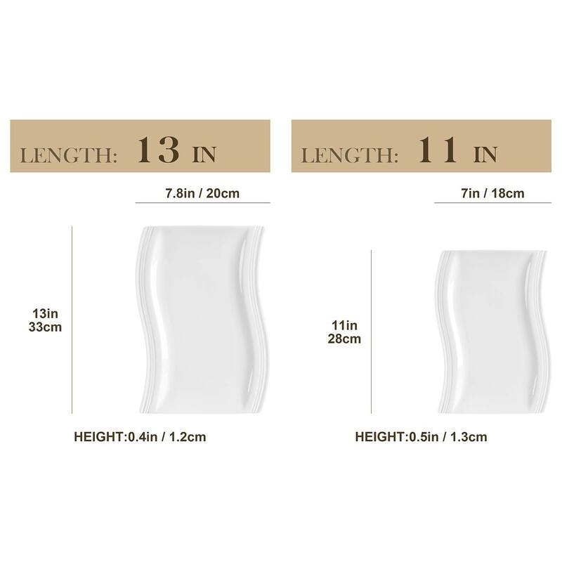 MALACASA Flora Porcelain Rectangular Serving Plates