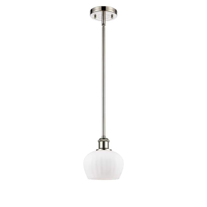 Innovations Lighting Fenton 7" Wide Mini Pendant - Polished Nickel / Matte White